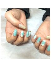 アンドルーチェ なんばパークス店(ANDRUCHE)/陶器デザイン/ターコイズネイル