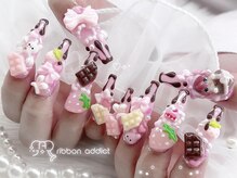 リボンアディクト(ribbon addict)/女児バレンタインネイル