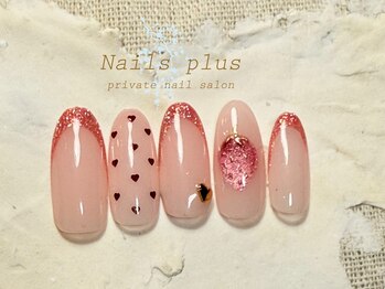 ネイルズプラス(nails plus)/苺マグネットフレンチ