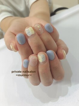プライベート ネイルサロン マーマ(murmur)/夏カラー塗りかけデザイン