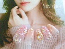 アグニークリッシェ(Agunik Riche)/【水彩フラワーネイル】