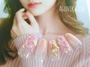 【水彩フラワーネイル】