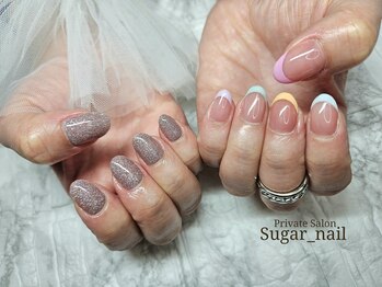 シュガーネイル(sugar nail)/アシンメトリー推し活ネイル