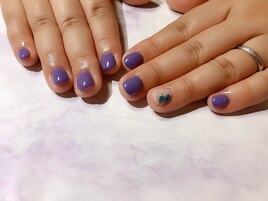 パープル水彩ネイル