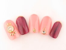 まつげアンドネイル ディアマンローズ(DIAMANT ROSE)/縦マーブルネイル・90分6930円