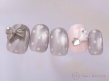 ネイルメゾン 渋谷店(NAIL MAISON)/マググレーリボンドット星￥7500