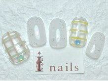 アイネイルズ 梅田店(I nails)/クリアチェックデザイン￥7700