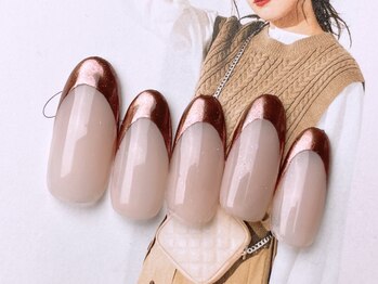 ネイルサロンフォーユー(for u)/パウダーフレンチ￥７９８０