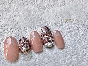 ルークネイル 恵比寿店(LUKE NAIL)/ツイードパールネイル　秋冬
