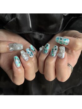 リノン(Linon)/キラキラ梅雨ネイル