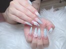 水色グラデーション 3D花