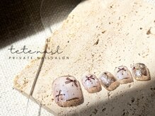 テテネイル(tete.nail)/［フット］可憐なリボンネイル