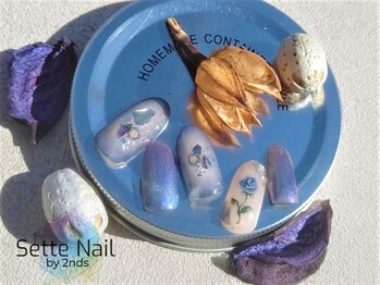 セッテネイル(Sette Nail)/囲みグラデーションとバラ