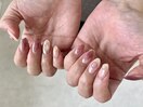 パープルニュアンス透け感ネイル