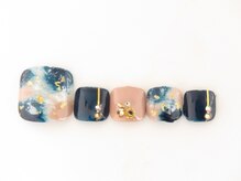 まつげアンドネイル ディアマンローズ(DIAMANT ROSE)/マーブルネイル フット6600円