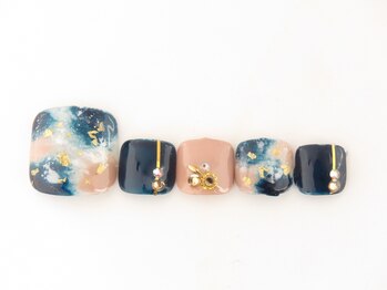 まつげアンドネイル ディアマンローズ(DIAMANT ROSE)/マーブルネイル フット6600円