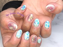 【自爪ネイル】フラワーネイル