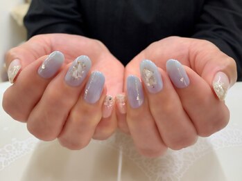 プルミエ ネイル(Premier Nail)/お持込みデザイン☆ブルーグレー