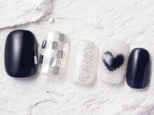 ネイルメゾン 池袋店(NAIL MAISON)/ネイビーホロハート￥10550