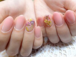 人気No.1！チークネイル＆押し花