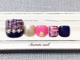 ツイードフットネイル ¥9000