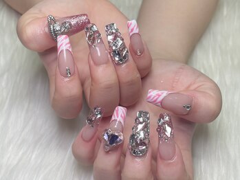 エムネイル(M-Nail)/★ピンクゼブラ×キラキラ★