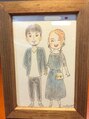 レディバード(Lady Bird)&nbsp;色鉛筆で描いた似顔絵♪結婚式のお祝いなどでよく描きます♪