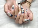 チェック/ネイビー/フレンチ