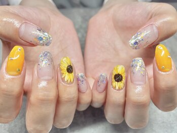 アンド アール(and.R)/ひまわりネイル☆