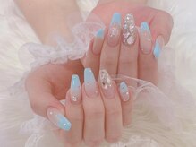 アイネイルズ 四条河原町店(I-nails)/クリスタルストーンブルーネイル