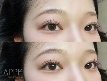 アペル(APPEL)の写真/【岡山駅徒歩10分】人気の束感/ワンホン/カラーエクステ/パリエクなど幅広く用意◎理想の目元を叶えます♪