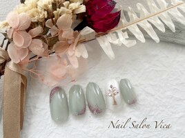 パステルグリーン×桜の木♪