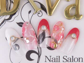 ネイルサロン ディーバ ギンザ(Nail salon Diva GINZA)/フレンチ×フラワーネイル