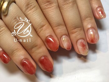 朱色ちぐはぐニュアンス Pg ユーネイル U Nail のフォトギャラリー ホットペッパービューティー
