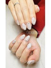 チヒロネイル/パールラインフレンチネイル