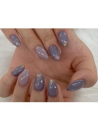 【山崎】くすみパープルネイル