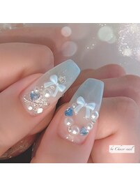 パステルブルークリスマスネイル