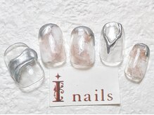 アイネイルズ 梅田店(I nails)/メタリックシルバー凸凹￥8200