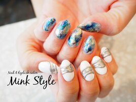 タイダイ×ホイルネイル