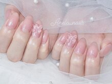 アネラ ネイルズ(Anela_nails)/ワンカラー+ワンホンパーツ