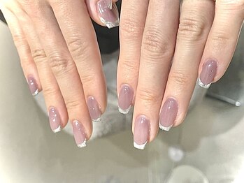 ネイルプラザ 河原町OPA店(NAIL PLAZA)/ワンカラーおしゃれラメフレンチ