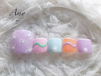 エイミー 大宮店(AMY)/FOOT パステルリボンネイル