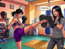 オアシスワン(Oasis One)の雰囲気（第2R Kick Round 蹴り方ご指導しながらキックミット）