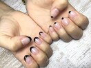 ブラックフレンチ＆ハートネイル