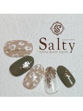 ネイルアンドアイラッシュサロン ソルティ 寺田町(salty)/レオパードネイル