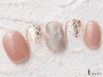 アイネイルズ 横浜WEST店(I-nails)/ピンク大理石ネイル7480円