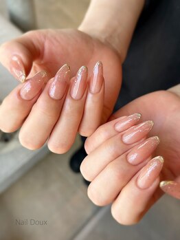 ネイル ドゥ 岡山駅前店(Nail Doux)/ミラーフレンチネイル