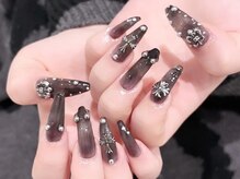 プティネイル 池袋(Puty Nail)/クリアブラッククロムネイル