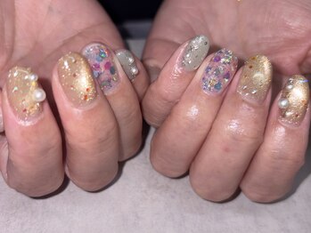 バブル×ホロキラキラネイル