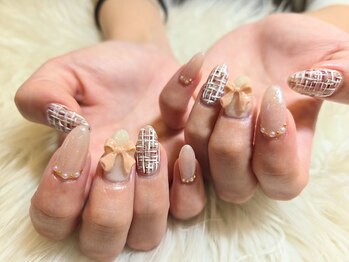 ツイード×リボン